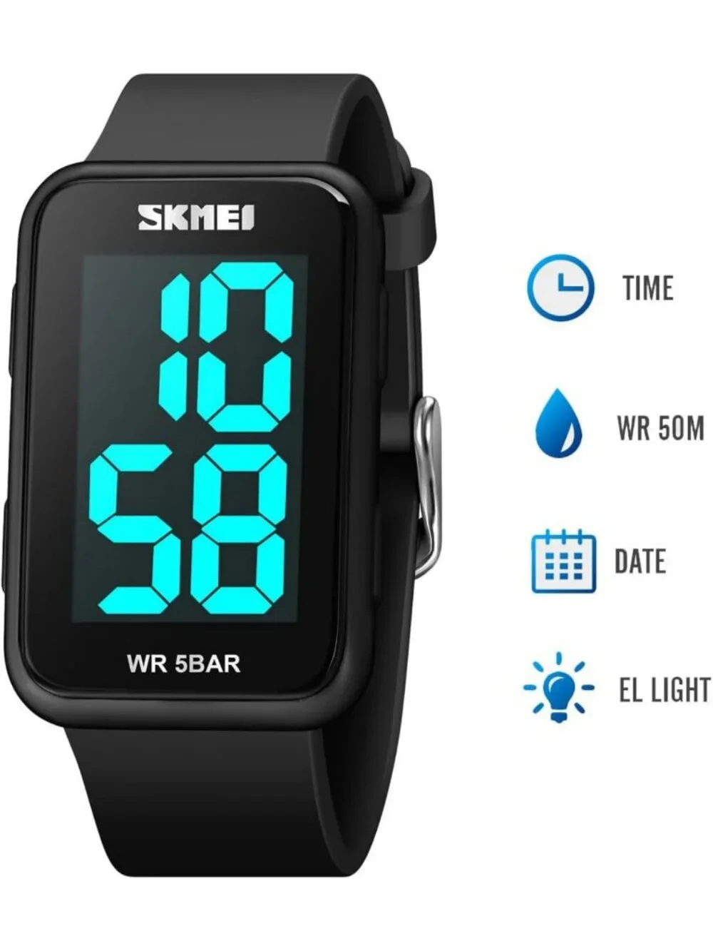 Men's Waterproof Digital Watch | Large Display Easy Reader Wristwatch for